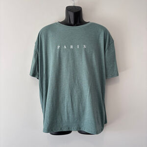 SHEIN Men's Size Large Green Paris Graphic T-Shirt Casual Streetwear Tee NIB
